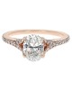 GIA Certified Oval Cut Diamond Solitaire Ring in 14KR